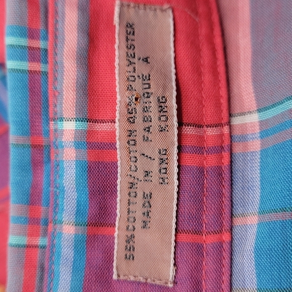 Henry Grethel Pink Plaid Button Down Men's Shirt size Large Bright Neon - Picture 9 of 10